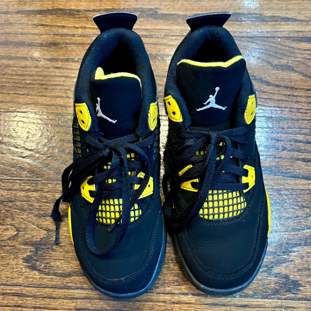 Kids Black and Yellow Nike Air Jordans